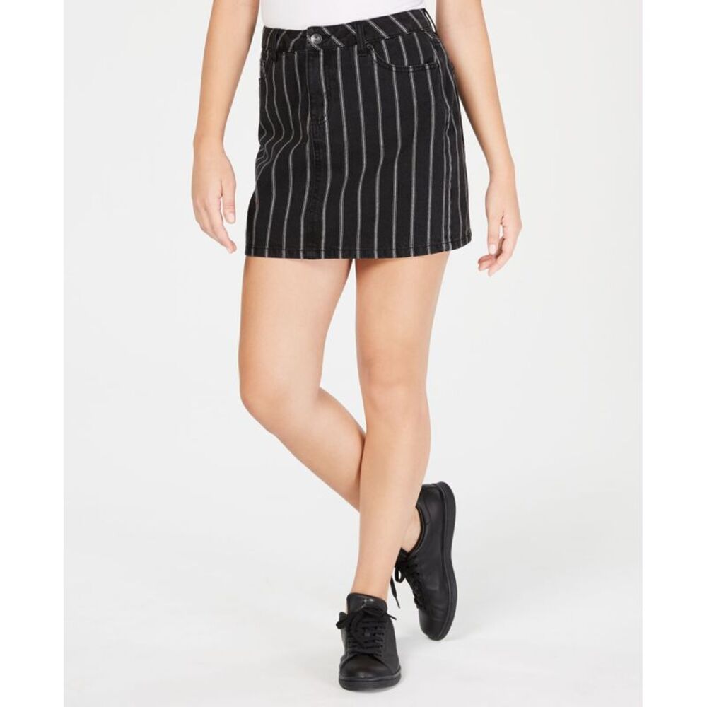 Vanilla Star Juniors Cotton Striped Mini Skirt